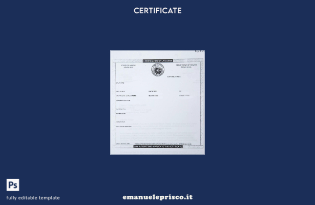 stile verificato Modello di certificato di nascita delle Hawaii del Dipartimento